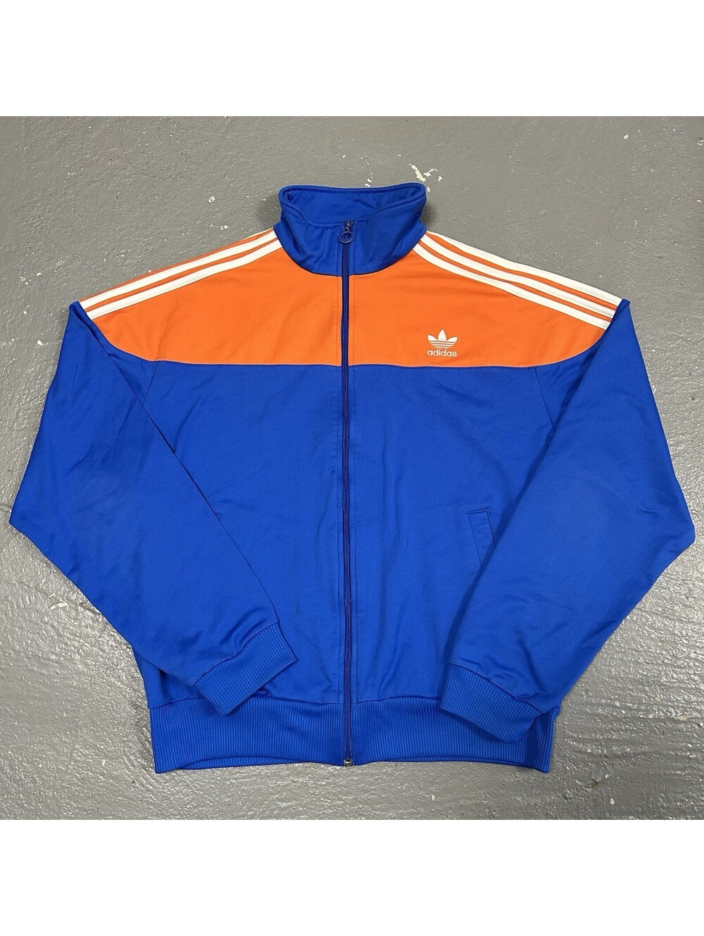 VINTAGE Adidas Track Jacket New York Knicks Blue Orange Zip Up Size 2XL